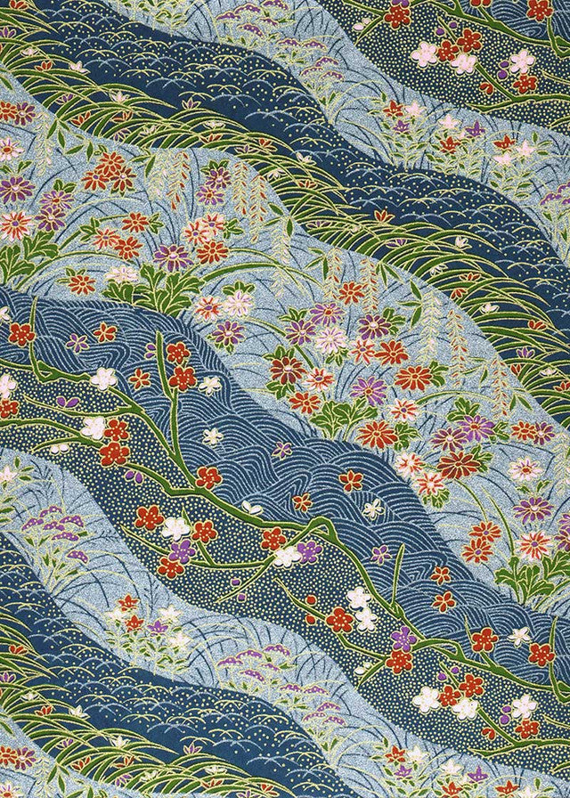 Japanese Chiyogami Paper - Wild Rivers Blue