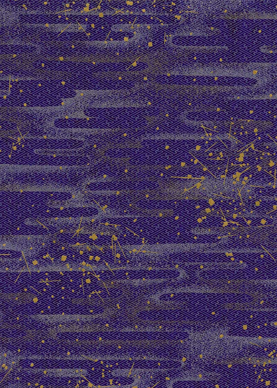 Japanese Chiyogami Paper - Navy Blue Geometric Abstract