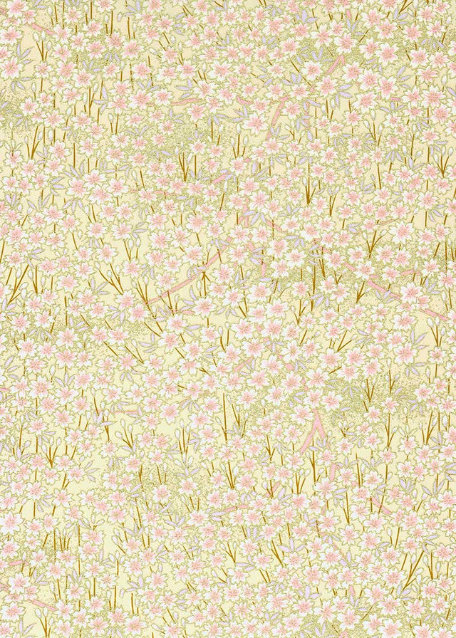 Ivory Spring Fill Japanese Chiyogami Paper - Ivory Spring Flowers – Paper Paradise