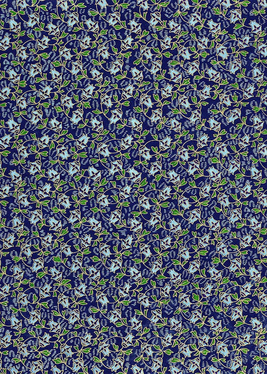 Japanese Chiyogami Paper - Blue Floral Haze