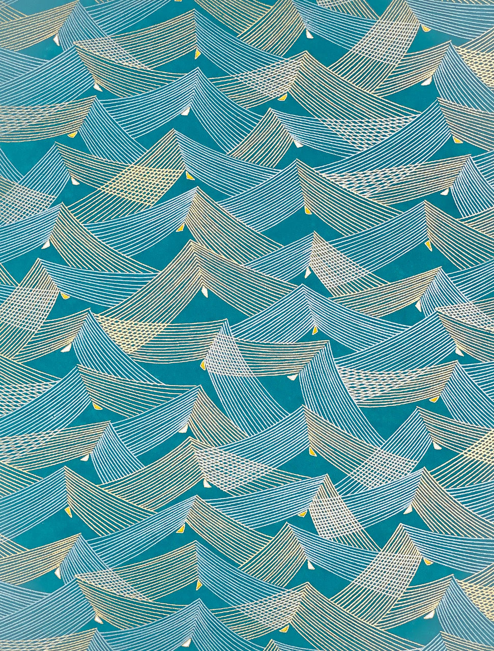 Japanese Chiyogami Paper - Blue Geometric