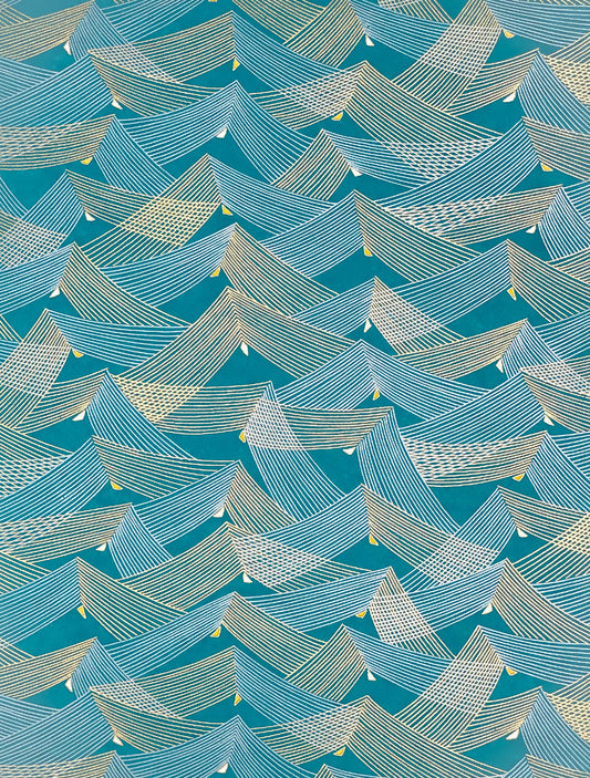 Japanese Chiyogami Paper - Blue Geometric