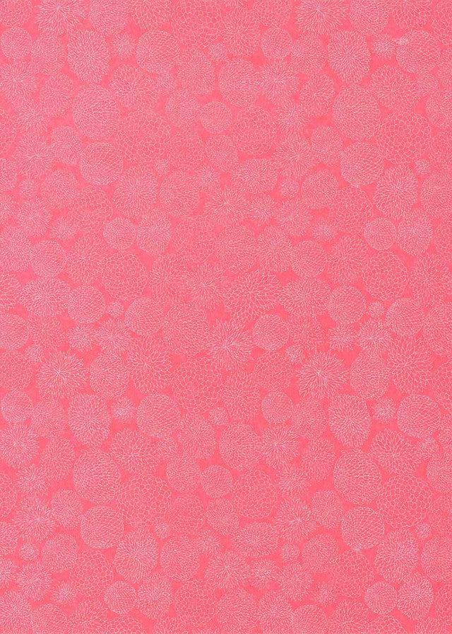 Japanese Chiyogami Paper - Pink Chrysanthemums