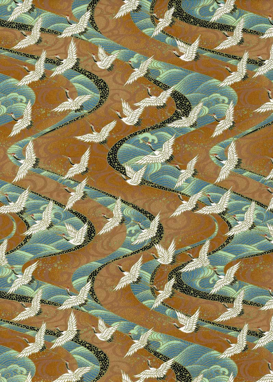 Japanese Chiyogami Paper - Cranes in Flight